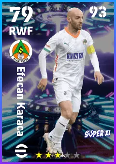 Efecan Karaca eFootball 2026 player card — 79 OVR RWF
