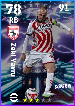 Zeki Yavru eFootball 2026 player card — 78 OVR RB