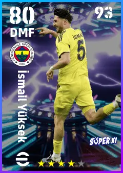 Ismail Yuksek eFootball 2026 player card — 80 OVR DMF