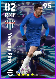 Yeremy Pino eFootball 2026 player card — 82 OVR RMF
