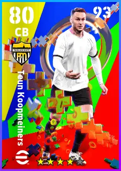 Teun Koopmeiners eFootball 2026 player card — 80 OVR CB