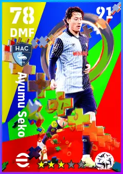 Ayumu Seko eFootball 2026 player card — 78 OVR DMF