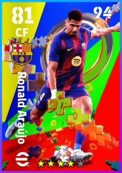 Ronald Araujo eFootball 2026 player card — 81 OVR CF
