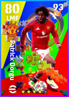 Patrick Dorgu eFootball 2026 player card — 80 OVR LMF