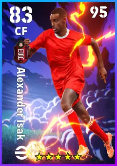Alexander Isak eFootball 2026 player card — 83 OVR CF