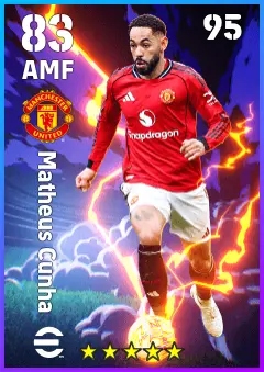 Matheus Cunha eFootball 2026 player card — 83 OVR AMF