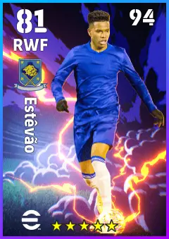 Estevao eFootball 2026 player card — 81 OVR RWF