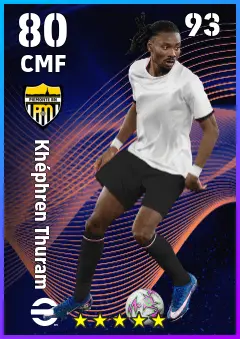 Khephren Thuram eFootball 2026 player card — 80 OVR CMF