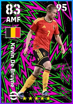Kevin De Bruyne eFootball 2026 player card — 83 OVR AMF