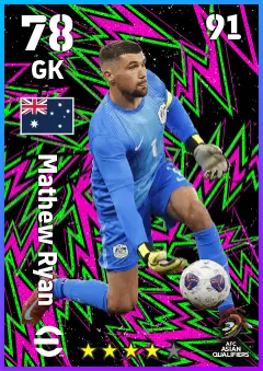 Mathew Ryan eFootball 2026 player card — 78 OVR GK