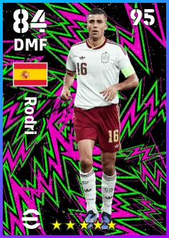 Rodri eFootball 2026 player card — 84 OVR DMF