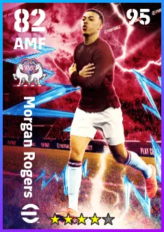 Morgan Rogers eFootball 2026 player card — 82 OVR AMF