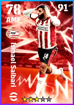 Ismael Saibari eFootball 2026 player card — 78 OVR AMF