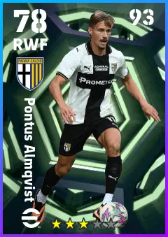Pontus Almqvist eFootball 2026 player card — 78 OVR RWF