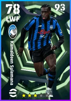 Kamaldeen Sulemana eFootball 2026 player card — 78 OVR LWF