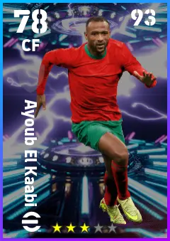 Ayoub El Kaabi eFootball 2026 player card — 78 OVR CF