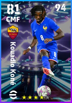 Kouadio Kone eFootball 2026 player card — 81 OVR CMF