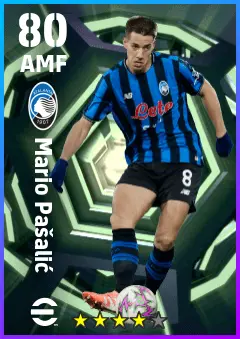 Mario Pasalic eFootball 2026 player card — 80 OVR AMF