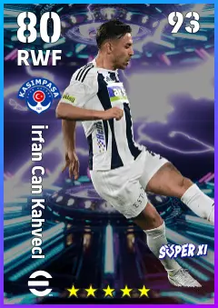 Irfan Can Kahveci eFootball 2026 player card — 80 OVR RWF
