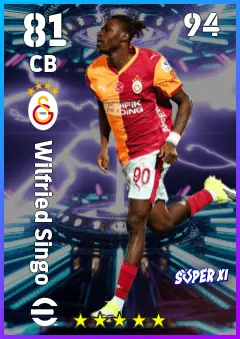 Wilfried Singo eFootball 2026 player card — 81 OVR CB