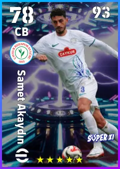 Samet Akaydin eFootball 2026 player card — 78 OVR CB