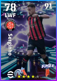 Serginho eFootball 2026 player card — 78 OVR LWF