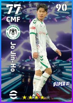 Jo Jin-Ho eFootball 2026 player card — 77 OVR CMF