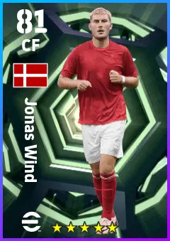 Jonas Wind eFootball 2026 player card — 81 OVR CF