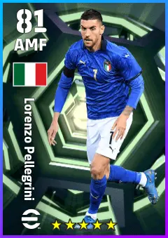 Lorenzo Pellegrini eFootball 2026 player card — 81 OVR AMF