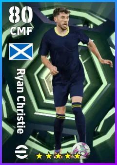 Ryan Christie eFootball 2026 player card — 80 OVR CMF