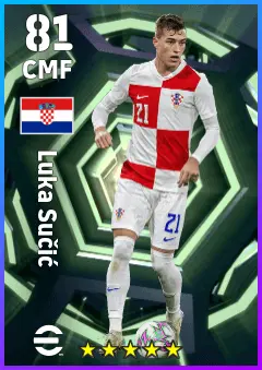 Luka Sucic eFootball 2026 player card — 81 OVR CMF