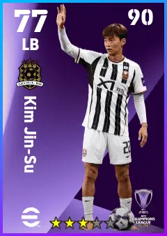 Kim Jin-Su eFootball 2026 player card — 77 OVR LB