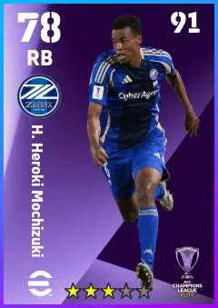 H. Heroki Mochizuki eFootball 2026 player card — 78 OVR RB