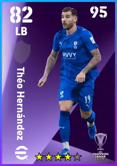 Theo Hernandez eFootball 2026 player card — 82 OVR LB