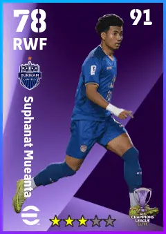 Suphanat Mueanta eFootball 2026 player card — 78 OVR RWF