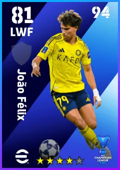 Joao Felix eFootball 2026 player card — 81 OVR LWF