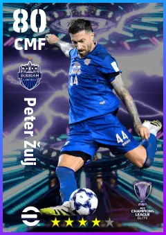Peter Zulj eFootball 2026 player card — 80 OVR CMF