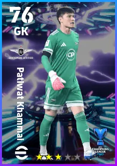 Patiwat Khammai eFootball 2026 player card — 76 OVR GK