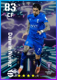 Darwin Nunez eFootball 2026 player card — 83 OVR CF