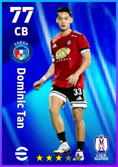 Dominic Tan eFootball 2026 player card — 77 OVR CB