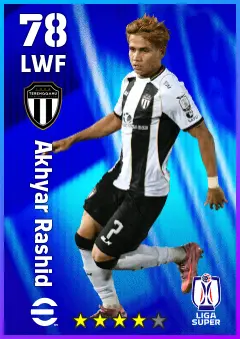 Akhyar Rashid eFootball 2026 player card — 78 OVR LWF