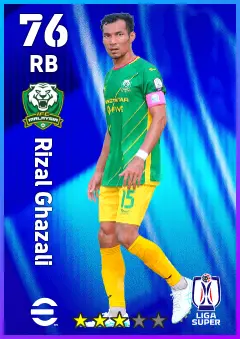 Rizal Ghazali eFootball 2026 player card — 76 OVR RB