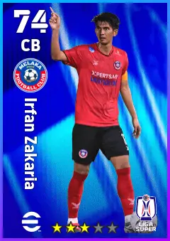 Irfan Zakaria eFootball 2026 player card — 74 OVR CB