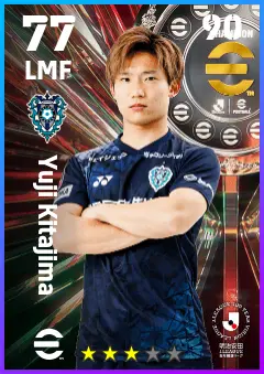 Yuji Kitajima eFootball 2026 player card — 77 OVR LMF