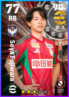 Soya Fujiwara eFootball 2026 player card — 77 OVR RB