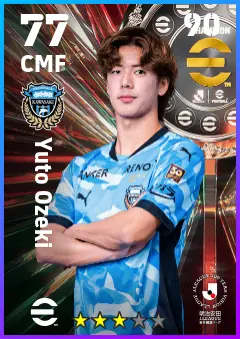 Yuto Ozeki eFootball 2026 player card — 77 OVR CMF