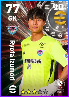Ryota Izumori eFootball 2026 player card — 77 OVR GK