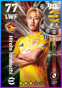 Hiroto Iwabuchi eFootball 2026 player card — 77 OVR LWF