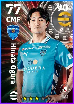 Hinata Ogura eFootball 2026 player card — 77 OVR CMF