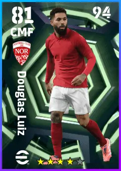 Douglas Luiz eFootball 2026 player card — 81 OVR CMF